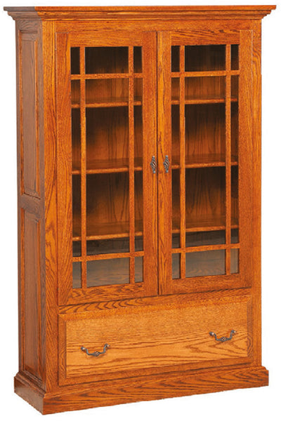 Raised Panel Bookcase w/ 2 Doors and Drawer #AM-3299