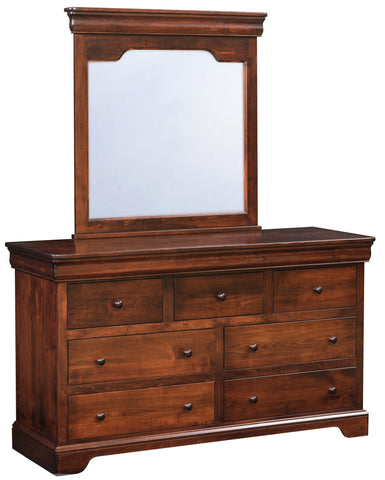 Double Dresser with Mirror, Louis Phillipe Collection #AM225-0002, #AM225-0032